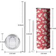 thumbnail image 5 of 20oz Red Christmas Snowman Pattern Skinny Tumblers Stainless Steel Tumbler with Lid and Straw,Vacuum Insulated Double Wall Travel Tumbler Cups with Cleaning Brush for Coffee,Tea, 5 of 6