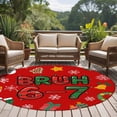 thumbnail image 4 of Round Area Rugs Collection 8 Ft, Red Christmas Non-Slip Residential Carpet, Xmas Trees Snowmans Snowflakes Gifts Cartoon Indoor Crawling Mats Runner Rugs for Living Room/Dining Room/Bedroom, 4 of 8