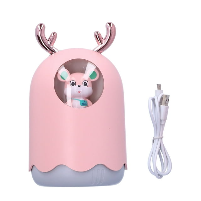 Humidificador de aire de escritorio USB para el hogar, humidificador de escritorio, difusor de aroma con luz nocturna, rosa