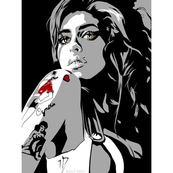 Art.com Amy Winehouse Giclee Print by Emily Gray, 12" x 16"