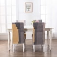 thumbnail image 5 of Fundas para sillas de comedor, fundas elásticas modernas y duraderas para sillas, fundas elásticas para sillas para decoración de bodas, hoteles y restaurantes (gris y naranja, 4 piezas), 5 of 5