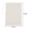thumbnail image 5 of Pzhoais 4 x 6'' White Cotton Muslin Drawstring Gift Bag, 50 Pieces, 5 of 6