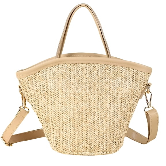 GASTROPOD Straw Beach Bags for Women Woven Crossbody Bags Handmade Tote Bag Raffia Bag Straw Purse Sling Bag Handbag Summer Vacation