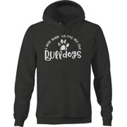 I just Want to pet All The Bulldogs Dogs Love Hoodie for Big Men 3XL Dark Gray