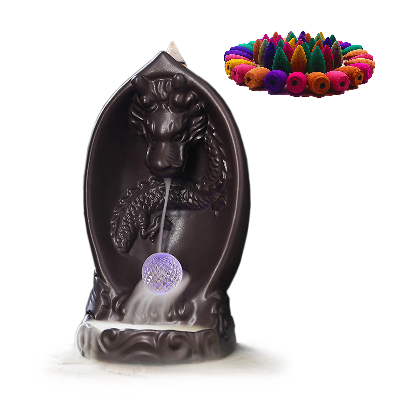 Dragon Incense Waterfall Burner Cone Incense Holder with Color Changed