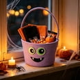 thumbnail image 4 of Halloween Storage Basket, Cotton Rope Woven Toy Basket with Handles for Holiday Candy Bucket, Large Decorative Halloween Ghost Pumpkin Basket for Living Room Playroom and Party Centerpiece, 4 of 6