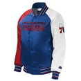 thumbnail image 2 of Youth Starter Royal Philadelphia 76ers Raglan Full-Snap Varsity Jacket, 2 of 3