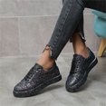 thumbnail image 6 of Jikolililili Autumn and Winter New Sequined Flat Lace-up Casual Women's Single Shoes Pumps Women's Shoes Christmas 2022 Deals Clearance, 6 of 8