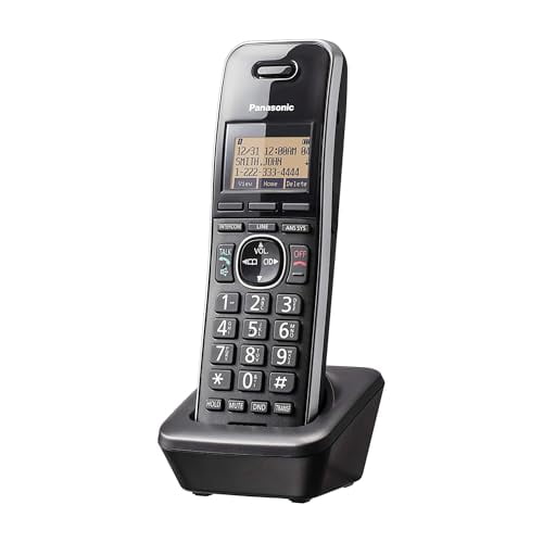 Office Phone, Cordless Extension Handset Accessory to Connect Wirelessly to Expandable Base Station - KX-TGWA41B (Black)