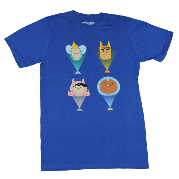 The Bravest Warriors Mens T-Shirt - 4 Character Beaming Face Image (X-Large)