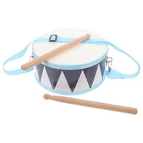 Toyvian 1 Set Beginner Drum Set Wooden Blue Percussion Instrument for Rehearsal