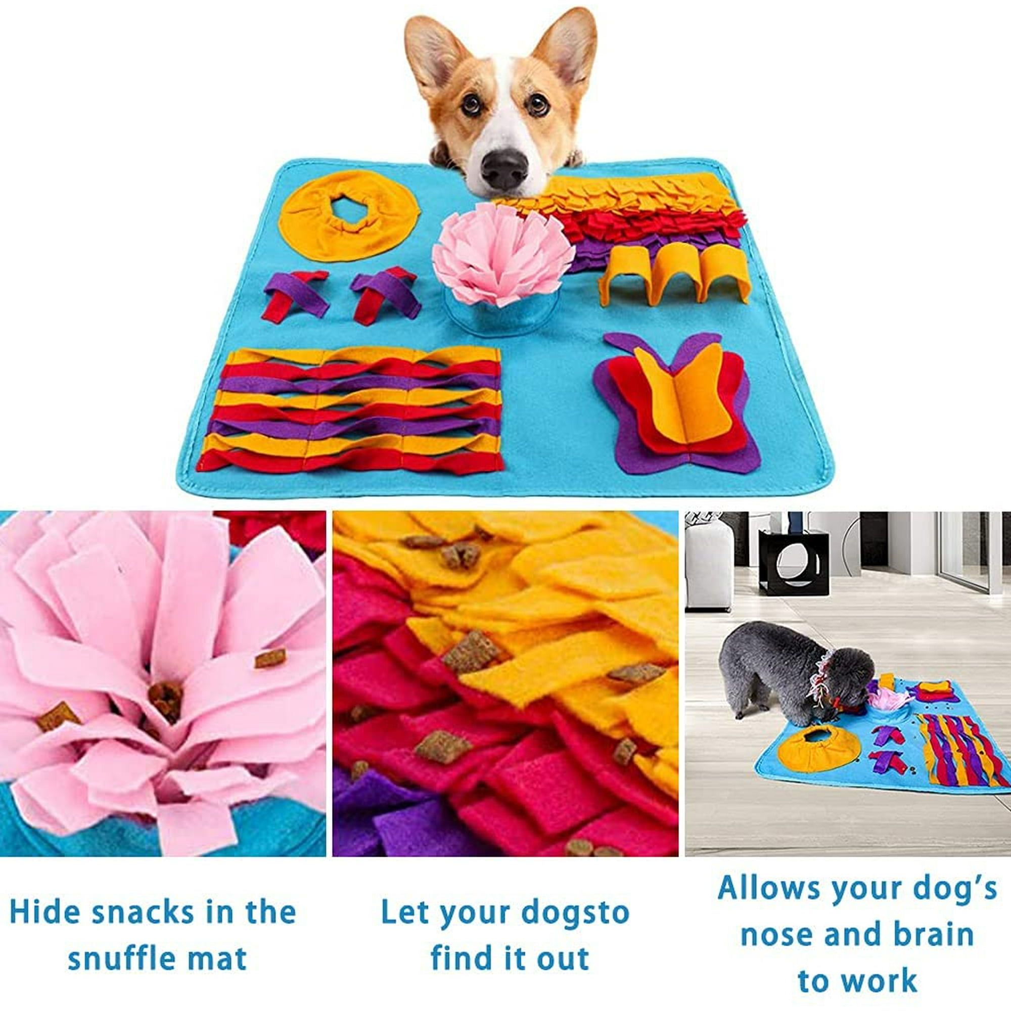 Snuffle Mat for Dogs Durable Dog Foraging Blanket Washable Pet Puzzle Mat for Small Medium Large Dogs Pet Activity MatEncourages Natural Foraging