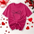 thumbnail image 2 of Women Trendy Bow Shirts Top Loose Shorts Sleeve Blouse Tee Shirts Lady Comfy Tshirts Summer Fashion, 2 of 4