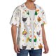 thumbnail image 2 of Balery Funny Chicken Camisa Casual de Manga Corta con Botones para Hombre, Texturizada, Estilo Cubano, para Playa, Verano-Small, 2 of 5