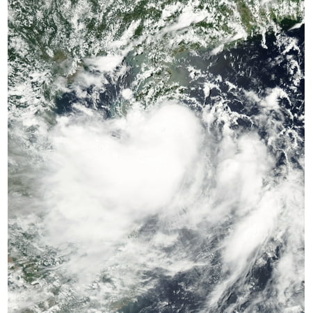 LAMINATED POSTER MODIS Aqua satellite image of Tropical Storm Toraji making landfall on Hainan on July 4, 2007. Poster Print 24 x