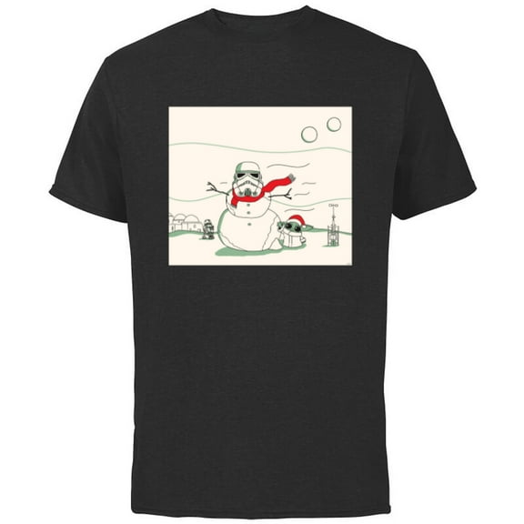 Star Wars Grogu R5-D4 Holiday Christmas Stormtrooper Snowman - Short Sleeve Cotton T-Shirt for Adults - Customized-Black