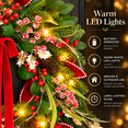 thumbnail image 6 of 24 Inch Artificial Christmas Wreath with Red Berries, Pinecones and Red Bow, Outdoor Holiday Wreath with Hanging Hook for Front Door, Wall or Mantel, 6 of 9