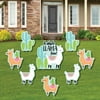 Big Dot of Happiness Whole Llama Fun - Yard Sign & Outdoor Lawn Decorations - Llama Fiesta Baby Shower or Birthday Party Yard Signs - Set of 8