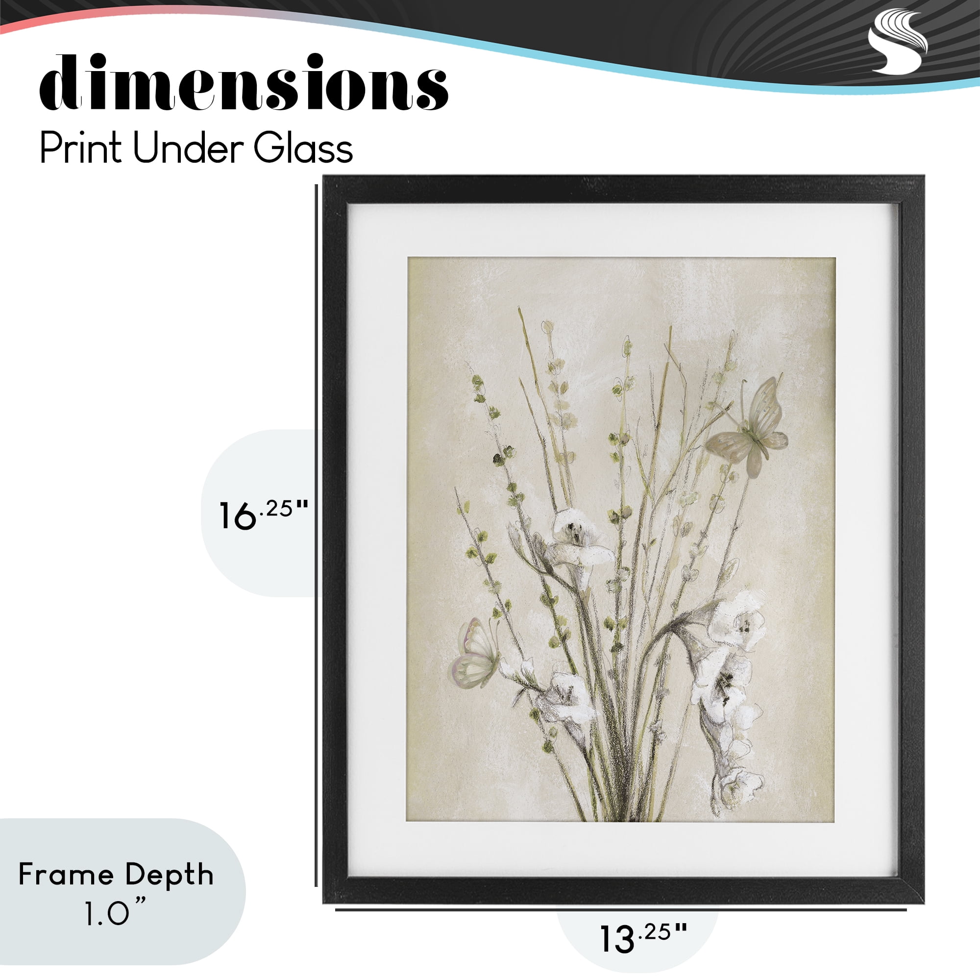 Stupell Industries Fresia & Date Branch Black Framed Print Under Glass, design by Lanie Loreth