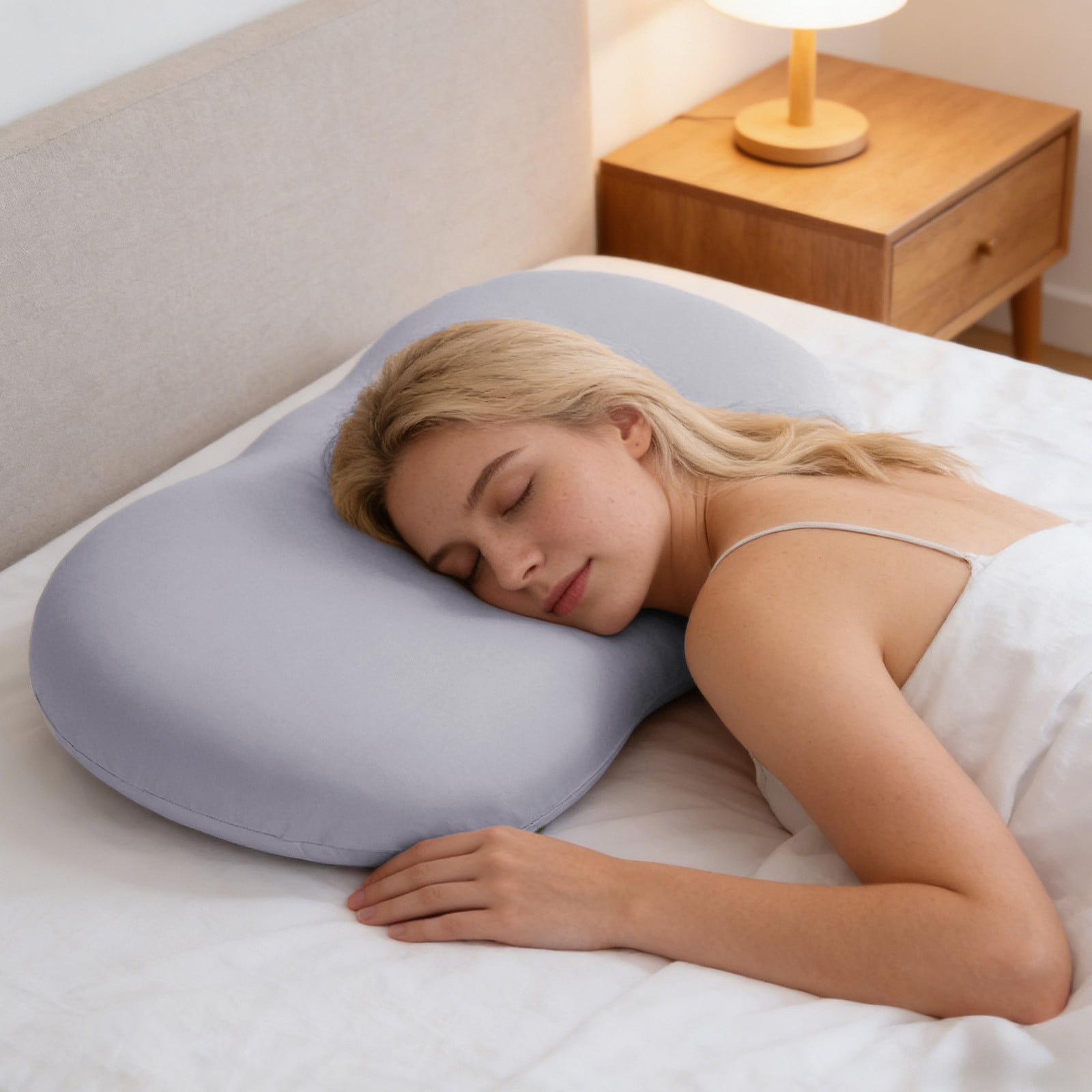 Byujiro Low Profile Memory Foam Neck Pillow, Ultra-Thin Zero Pressure Cervical Support Pillow for Adults, Slow Rebound Pillow Insert for Neck Pain Relief & Deep Sleep