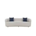 thumbnail image 5 of Cloud Curved Sofa Boucle Couch for Living Room, Modern Mid-Century Curved Backrest Upholstered Sofa, 3-Seat Sofa Couch for Home Apartment Office Studio, 2 Pillows, 86.61”W (Beige), 5 of 6