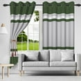 thumbnail image 6 of Nanqianyi Dark Green & Grey Stripe Blackout Curtains 42 x 96 Inch, Thermal Insulated Grommet Drapes for Bedroom/Living Room, 2 Panels, 6 of 9