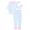 Blue, variant on Sleep On It Girls Fitted Long Sleeve Top and Pants Pajamas with Scrunchie Set, 3-Piece, Sizes 4-14