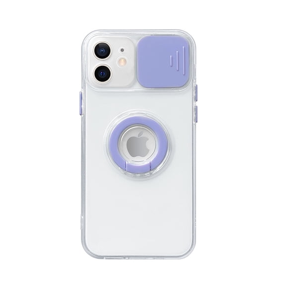 Soft TPU Phone Case For iPhone 13 in Lilac With Camera Lens Protection Cover and Hand Ring