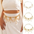 thumbnail image 2 of Metallic Waist Chain Heart Pendant Multi Layer Tassel Geometric Pattern Electroplated Waist Belt Nightclubs Festivals Charm, 2 of 8