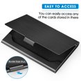 thumbnail image 3 of FOAUUH Business Card Holder for Men & Women, Pocket Business Card Case, Slim Business Card Wallet, Business Card Holders, Credit Card Holder, 3.7 x 2.3 x 0.3 inches, Stainless Steel, Black, 3 of 5