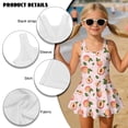 thumbnail image 4 of FOR U DESIGNS Girls One Piece Swimsuit with Skirt Sleeveless Tank Bathing Suit Swimwear with Short Bathing Suit for Kids, Peach, 4 of 7