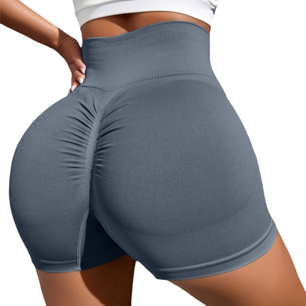 Pantalones cortos de entrenamiento para mujer con efecto lifting - Pantalones cortos sin costuras con entrepierna de 3,6/4,5/6 pulgadas - Ropa de gimnasio con cintura baja acanalada y transpirable