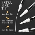 thumbnail image 2 of czcpp-4 Extra Fine Tip White Chalk Markers | 1mm Tip | For Windows, Blackboard, Dry Erase Board, Chalkboards, Glass, Easy Erase | White Chalk Pens Fine Tip, 2 of 4