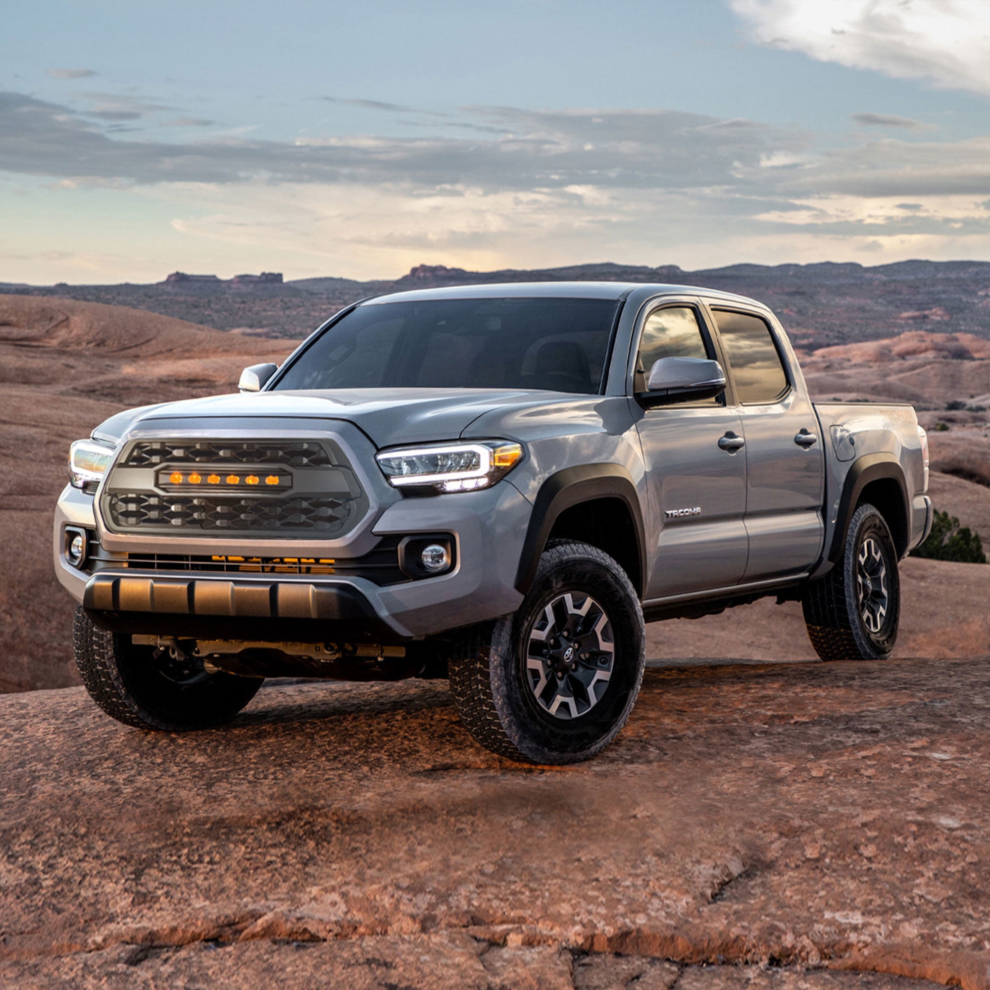 AMERICAN MODIFIED Pro Grille w/ Off Road Lights for 2016-23 Tacoma, Black