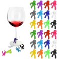 thumbnail image 1 of Pack Of 24 Glass Markers, Silicone Wine Drinking Markers For Wine Cocktail Champagne Party, Mixed Color, 1 of 5