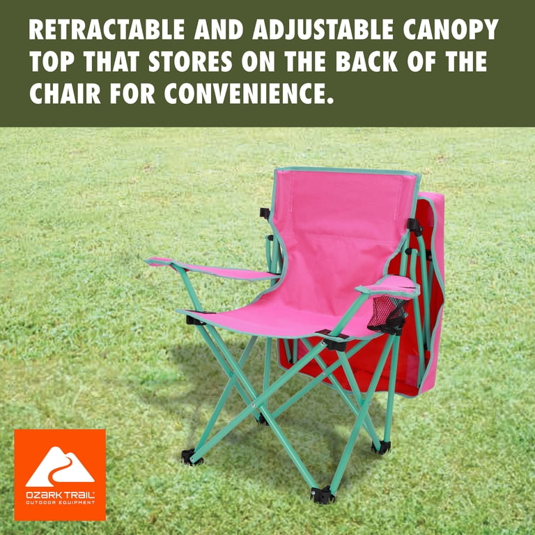 Ozark Trail Kids Canopy Chair, Pink/Green photo 3