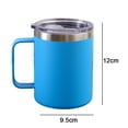 thumbnail image 2 of Vaso con aislamiento al vacío y tapa de acero inoxidable, taza de café con asa, 2 of 5