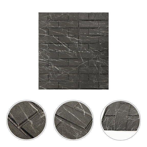 OATIPHO Living Room Black Faux Brick Wall Panels Waterproof Foam Wall Sticker