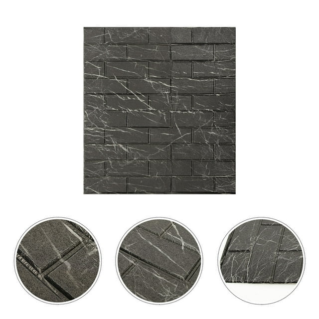 OULII Autocollant Mural Imperméable Motif Brique en Mousse Amovible 1Ensemble