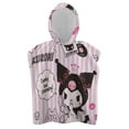 thumbnail image 3 of Kuromi And My Melody Kids Beach Towels with Hood Soft Quick Dry Absorbent Hooded Towels Bath Robe for Swim Pool Bath Poncho Towels, 3 of 7