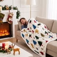 thumbnail image 4 of Sahpxhe Christmas Throw Blanket, Colorful Christmas Tree Sprig Dot Pattern Soft Warm Fluffy Blanket for Sofa Bed Indoor Home Decor, 4 of 6