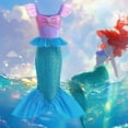 thumbnail image 3 of 【Uhome】3-10 Years Princess Mermaid Costume Ariel Dress for Grils Birthday Party Halloween Cosplay Suit, 3 of 9