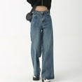thumbnail image 5 of Plus Size Jeans For Women High Waisted Straight Leg Bootcut Skinny Curvy Wide Leg Bootcut Skinny Comfortable Casual Lightweight Jeans Blue L, 5 of 5
