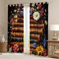 thumbnail image 2 of Manfei Kids Vintage Books Curtains Pack of 2 (42x84 Each), Bohemian Rose Flower Curtains Blackout, Western Mid Century Bedroom Curtains, Curtains and Drapes Decor, 2 of 6
