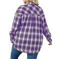 thumbnail image 5 of Fantaslook Plus Size Flannel Plaid Shirts for Women Long Sleeve Button Down Shirts Casual Loose Blouses Tops, 5 of 9