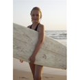 thumbnail image 1 of Young Girl with Surfboard Poster Print, 22 x 34, 1 of 1