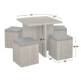 thumbnail image 6 of Simple Living Baxter 5-Piece Dining Table Set with Storage Ottoman in Taupe, 6 of 6