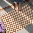 thumbnail image 4 of Orange and White Checkerboard Pattern Door Rugs,Washable Non Slip Door Mats Indoor,Decorative Door Mats,Entry Mat Indoor for Entrance,Bedroom,Kitchen,Bathroom,20"x32", 4 of 6