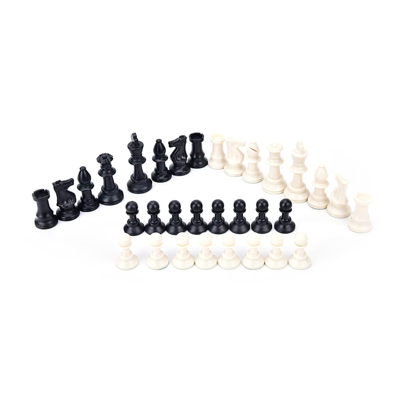 32/set chess pieces/plastic complete chessmen entertainment games black&whiyu 