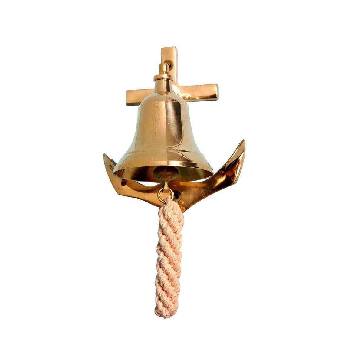 4"Solid Brass Door Bell Wall Hanging Wall Mounted Bell Titanic Hanging Ship Bell